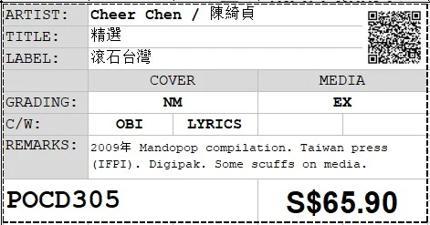 [Pre-owned] Cheer Chen / 陳綺貞 - 精選 Digi-pack (Out Of Print) - Image 3