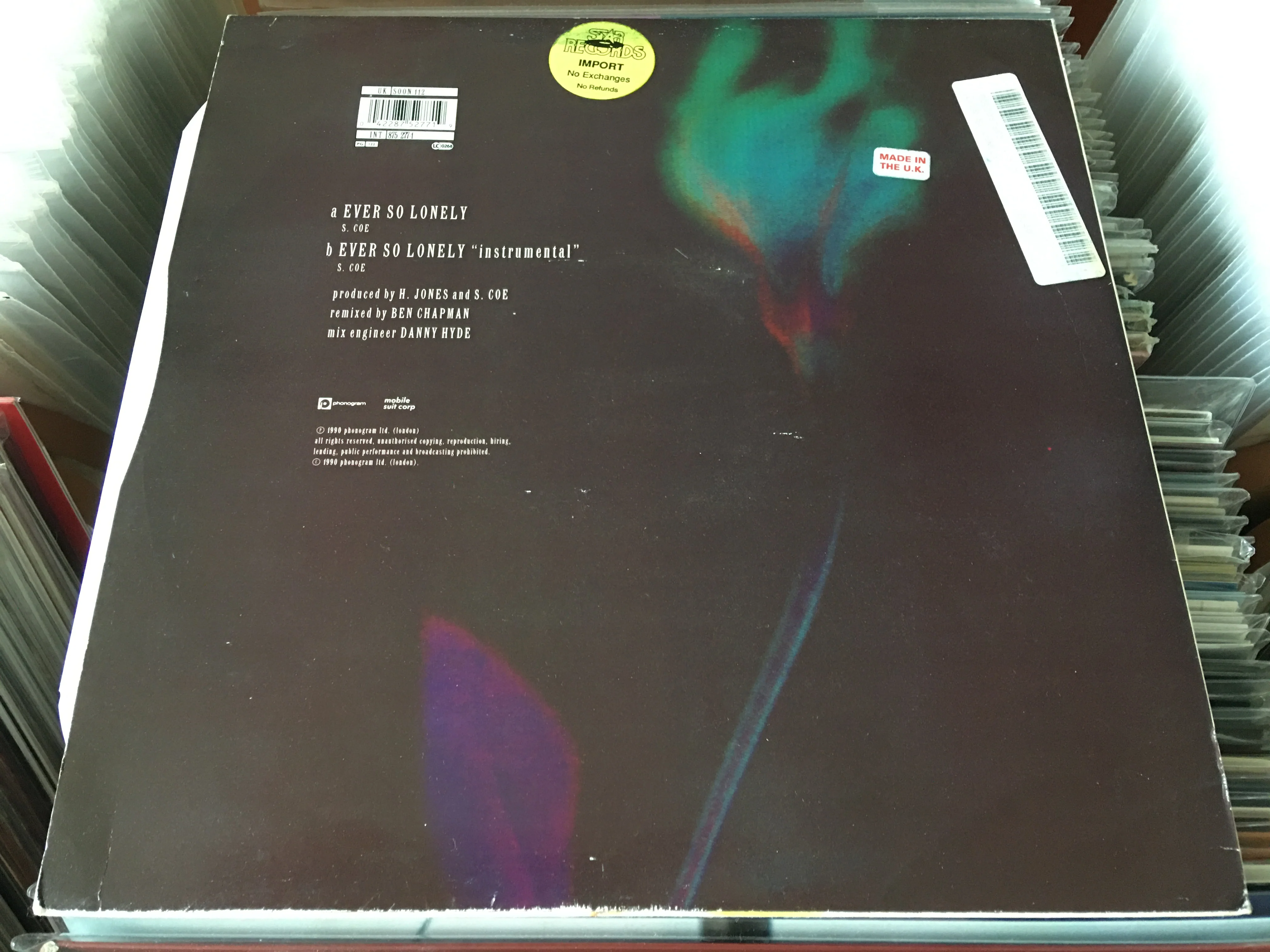 [Pre-owned] Monsoon - Ever So Lonely (Remixed By Ben Chapman) 12" Single 45rpm (Out Of Print) (Graded:NM/EX) - Image 2