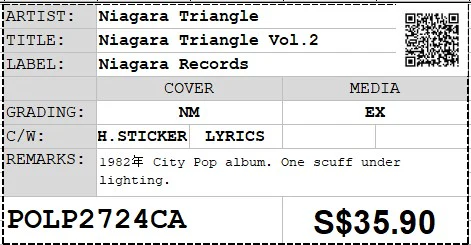 [Pre-owned] Niagara Triangle - Niagara Triangle Vol.2 LP 33⅓rpm (Out Of Print) - Image 2