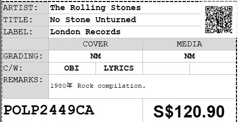 [Pre-owned] The Rolling Stones - No Stone Unturned LP 33⅓rpm - Image 2