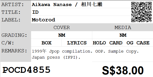 [Pre-owned] Aikawa Nanase / 相川七瀨 - ID (Sample Copy) - Image 3
