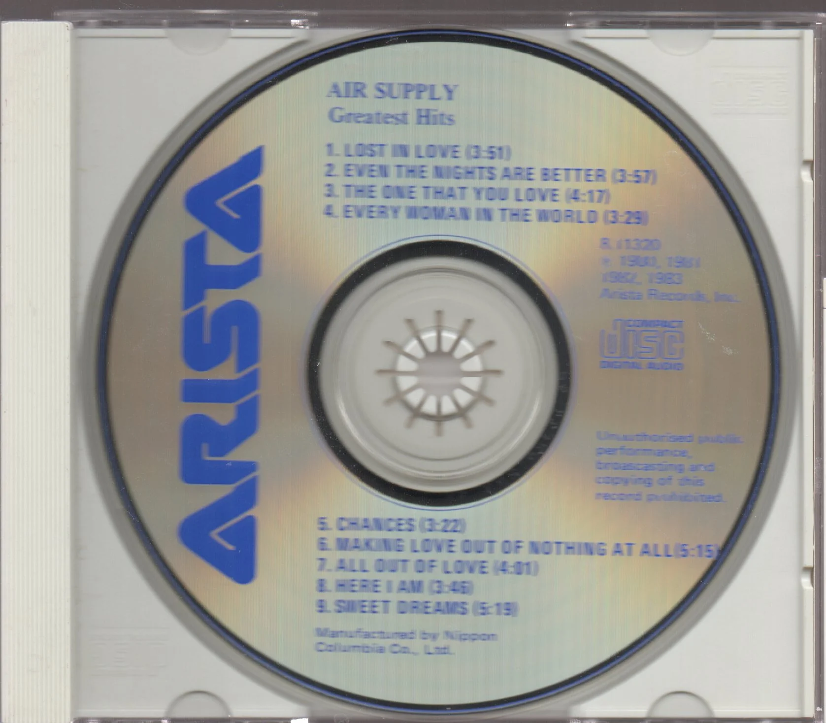 [Pre-owned] Air Supply - Greatest Hits (Out Of Print) - Image 3