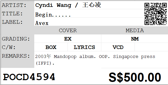 [Pre-owned] Cyndi Wang / 王心凌 - Begin...... - Image 3