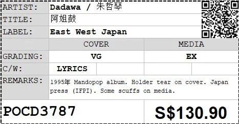 [Pre-owned] Dadawa / 朱哲琴 - 阿姐鼓 (Out Of Print) - Image 4