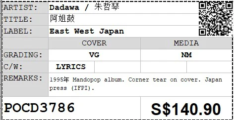 [Pre-owned] Dadawa / 朱哲琴 - 阿姐鼓 (Out Of Print) - Image 4