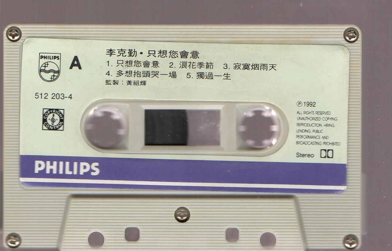 [Pre-owned] Hacken Lee / 李克勤 - 只想您會意 (卡帶/Cassette) - Image 3