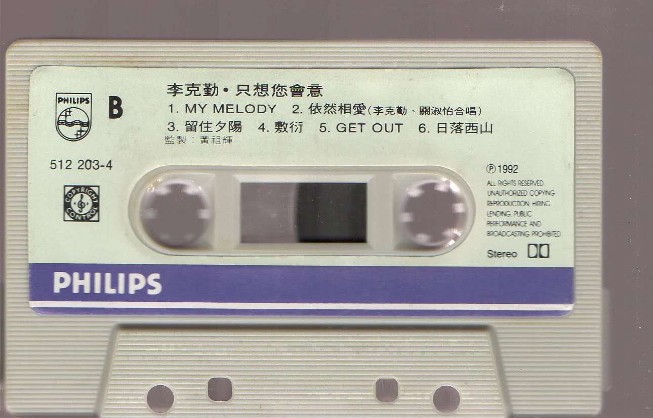 [Pre-owned] Hacken Lee / 李克勤 - 只想您會意 (卡帶/Cassette) - Image 4