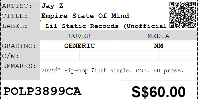 [Pre-owned] Jay-Z - Empire State Of Mind 7inch Single 45rpm - Image 2