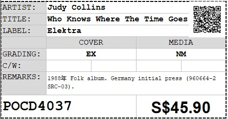 [Pre-owned] Judy Collins - Who Knows Where The Time Goes (Out Of Print) - Image 4
