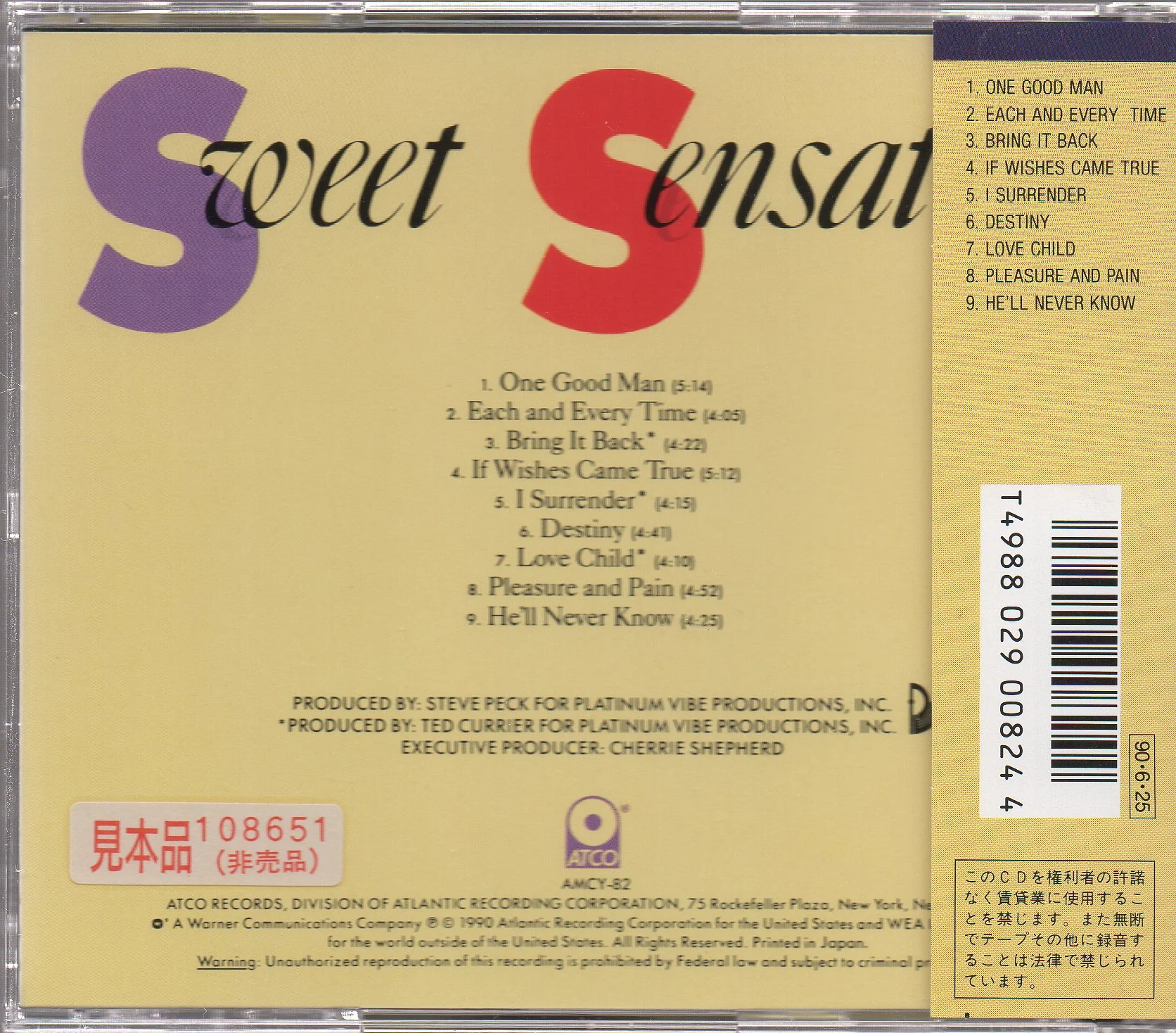 [Pre-owned] Sweet Sensation - Love Child CW/OBI Sample (Out Of Print) (Graded:NM/NM) - Image 2